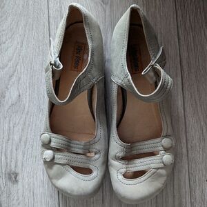 Miz Mooz Light Gray Mary Jane Flats